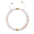 Pfirsich | Gold | Meerjungfrau Glas Makramee Perlen Armband